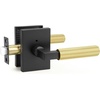 image:imageProbrico Gold Door Handle Knurled Lever Heavy Duty Interior Door Handles for Bedroom Bathroom Reversible Left amp Right Handed Gold Privacy Door HandleMatte BlackGold