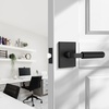 image:imageProbrico Gold Door Handle Knurled Lever Heavy Duty Interior Door Handles for Bedroom Bathroom Reversible Left amp Right Handed Gold Privacy Door HandleMatte Black