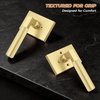 image:imageProbrico Gold Door Handle Knurled Lever Heavy Duty Interior Door Handles for Bedroom Bathroom Reversible Left amp Right Handed Gold Privacy Door HandleGold