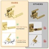 image:imageProbrico Gold Door Handle Knurled Lever Heavy Duty Interior Door Handles for Bedroom Bathroom Reversible Left amp Right Handed Gold Privacy Door HandleGold