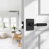 image:imageProbrico Gold Door Handle Knurled Lever Heavy Duty Interior Door Handles for Bedroom Bathroom Reversible Left amp Right Handed Gold Privacy Door HandleMatte Black