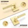image:imageProbrico Gold Door Handle Knurled Lever Heavy Duty Interior Door Handles for Bedroom Bathroom Reversible Left amp Right Handed Gold Privacy Door HandleGold