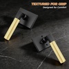 image:imageProbrico Gold Door Handle Knurled Lever Heavy Duty Interior Door Handles for Bedroom Bathroom Reversible Left amp Right Handed Gold Privacy Door HandleMatte BlackGold