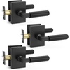 image:imageProbrico Gold Door Handle Knurled Lever Heavy Duty Interior Door Handles for Bedroom Bathroom Reversible Left amp Right Handed Gold Privacy Door HandleMatte Black