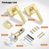 image:imageProbrico Gold Door Handle Knurled Lever Heavy Duty Interior Door Handles for Bedroom Bathroom Reversible Left amp Right Handed Gold Privacy Door HandleGold
