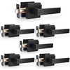image:imageProbrico Gold Privacy Door Handle Lockset Heavy Duty Interior Door Lever for Bedroom Reversible Keyless Handleset Door Knob 5 PackBlack