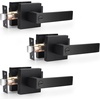 image:imageProbrico Gold Privacy Door Handle Lockset Heavy Duty Interior Door Lever for Bedroom Reversible Keyless Handleset Door Knob 5 PackBlack