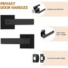image:imageProbrico Gold Privacy Door Handle Lockset Heavy Duty Interior Door Lever for Bedroom Reversible Keyless Handleset Door Knob 5 PackBlack