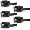 image:imageProbrico Gold Privacy Door Handle Lockset Heavy Duty Interior Door Lever for Bedroom Reversible Keyless Handleset Door Knob 5 PackBlack