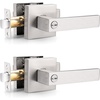 image:imageProbrico Gold Privacy Door Handle Lockset Heavy Duty Interior Door Lever for Bedroom Reversible Keyless Handleset Door Knob 5 PackBrushed Nickel