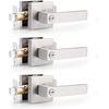 image:imageProbrico Gold Privacy Door Handle Lockset Heavy Duty Interior Door Lever for Bedroom Reversible Keyless Handleset Door Knob 5 PackBrushed Nickel