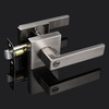image:imageProbrico Gold Privacy Door Handle Lockset Heavy Duty Interior Door Lever for Bedroom Reversible Keyless Handleset Door Knob 5 PackBrushed Nickel