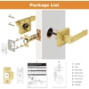 image:imageProbrico Gold Privacy Door Handle Lockset Heavy Duty Interior Door Lever for Bedroom Reversible Keyless Handleset Door Knob 5 PackGold