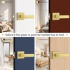 image:imageProbrico Gold Privacy Door Handle Lockset Heavy Duty Interior Door Lever for Bedroom Reversible Keyless Handleset Door Knob 5 PackGold