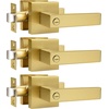 image:imageProbrico Gold Privacy Door Handle Lockset Heavy Duty Interior Door Lever for Bedroom Reversible Keyless Handleset Door Knob 5 PackGold