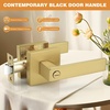 image:imageProbrico Gold Privacy Door Handle Lockset Heavy Duty Interior Door Lever for Bedroom Reversible Keyless Handleset Door Knob 5 PackGold