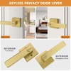 image:imageProbrico Gold Privacy Door Handle Lockset Heavy Duty Interior Door Lever for Bedroom Reversible Keyless Handleset Door Knob 5 PackGold