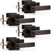 image:imageProbrico Gold Privacy Door Handle Lockset Heavy Duty Interior Door Lever for Bedroom Reversible Keyless Handleset Door Knob 5 PackOil Rubbed Bronze