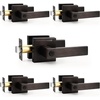 image:imageProbrico Gold Privacy Door Handle Lockset Heavy Duty Interior Door Lever for Bedroom Reversible Keyless Handleset Door Knob 5 PackOil Rubbed Bronze