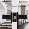 image:imageProbrico Hall amp Closet Passage Door Lever with a Traditional Wave Design for Interior Doors NonLocking Door Handle Reversible for RightLeft Handed Sides 1 Pack Black