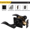 image:imageProbrico Hall amp Closet Passage Door Lever with a Traditional Wave Design for Interior Doors NonLocking Door Handle Reversible for RightLeft Handed Sides 1 Pack Black