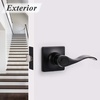 image:imageProbrico Hall amp Closet Passage Door Lever with a Traditional Wave Design for Interior Doors NonLocking Door Handle Reversible for RightLeft Handed Sides 1 Pack Black