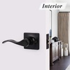 image:imageProbrico Hall amp Closet Passage Door Lever with a Traditional Wave Design for Interior Doors NonLocking Door Handle Reversible for RightLeft Handed Sides 1 Pack Black