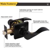 image:imageProbrico Hall amp Closet Passage Door Lever with a Traditional Wave Design for Interior Doors NonLocking Door Handle Reversible for RightLeft Handed Sides 1 Pack Black
