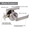 image:imageProbrico Heavy Duty Satin Nickel Privacy Door Levers Interior Keyless Locks BathBed Door Locksets Reversible for LeftRight Handed Doors 5 Pack