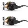 image:imageProbrico Interior Door Handle Lever Chrome Door Handles Passage Door Lever Handle Closet Door Handle Polished Chrome Interior Keyless Door Handle for Hallway Closet Wave Style Reversible 6 PackOil Rubbed Bronze