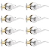 image:imageProbrico Interior Door Handle Lever Chrome Door Handles Passage Door Lever Handle Closet Door Handle Polished Chrome Interior Keyless Door Handle for Hallway Closet Wave Style Reversible 6 PackPolished Chrome