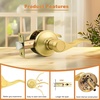 image:imageProbrico Interior Door Handle Lever Chrome Door Handles Passage Door Lever Handle Closet Door Handle Polished Chrome Interior Keyless Door Handle for Hallway Closet Wave Style Reversible 6 PackGold