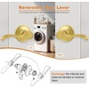 image:imageProbrico Interior Door Handle Lever Chrome Door Handles Passage Door Lever Handle Closet Door Handle Polished Chrome Interior Keyless Door Handle for Hallway Closet Wave Style Reversible 6 PackGold
