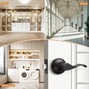 image:imageProbrico Interior Door Handle Lever Chrome Door Handles Passage Door Lever Handle Closet Door Handle Polished Chrome Interior Keyless Door Handle for Hallway Closet Wave Style Reversible 6 PackOil Rubbed Bronze