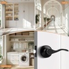 image:imageProbrico Interior Door Handle Lever Chrome Door Handles Passage Door Lever Handle Closet Door Handle Polished Chrome Interior Keyless Door Handle for Hallway Closet Wave Style Reversible 6 PackBlack