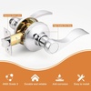 image:imageProbrico Interior Door Handle Lever Chrome Door Handles Passage Door Lever Handle Closet Door Handle Polished Chrome Interior Keyless Door Handle for Hallway Closet Wave Style Reversible 6 PackPolished Chrome