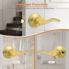image:imageProbrico Interior Door Handle Lever Chrome Door Handles Passage Door Lever Handle Closet Door Handle Polished Chrome Interior Keyless Door Handle for Hallway Closet Wave Style Reversible 6 PackGold
