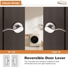 image:imageProbrico Interior Door Handle Lever Chrome Door Handles Passage Door Lever Handle Closet Door Handle Polished Chrome Interior Keyless Door Handle for Hallway Closet Wave Style Reversible 6 PackSatin Nickel