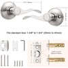 image:imageProbrico Interior Door Handle Lever Chrome Door Handles Passage Door Lever Handle Closet Door Handle Polished Chrome Interior Keyless Door Handle for Hallway Closet Wave Style Reversible 6 PackSatin Nickel