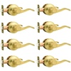 image:imageProbrico Interior Door Handle Lever Chrome Door Handles Passage Door Lever Handle Closet Door Handle Polished Chrome Interior Keyless Door Handle for Hallway Closet Wave Style Reversible 6 PackGold