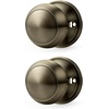image:imageProbrico Interior Hallway Door Knobs for Hall or Closet Flat Ball Black Passage Door KnobsAntique Brass