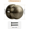 image:imageProbrico Interior Hallway Door Knobs for Hall or Closet Flat Ball Black Passage Door KnobsAntique Brass