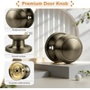 image:imageProbrico Interior Hallway Door Knobs for Hall or Closet Flat Ball Black Passage Door KnobsAntique Brass