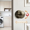 image:imageProbrico Interior Hallway Door Knobs for Hall or Closet Flat Ball Black Passage Door KnobsAntique Brass