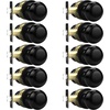 image:imageProbrico Interior Hallway Door Knobs for Hall or Closet Flat Ball Black Passage Door KnobsBlack