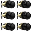 image:imageProbrico Interior Hallway Door Knobs for Hall or Closet Flat Ball Black Passage Door KnobsBlack