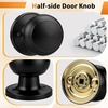 image:imageProbrico Interior Hallway Door Knobs for Hall or Closet Flat Ball Black Passage Door KnobsBlack