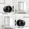image:imageProbrico Interior Hallway Door Knobs for Hall or Closet Flat Ball Black Passage Door KnobsBlack