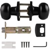 image:imageProbrico Interior Hallway Door Knobs for Hall or Closet Flat Ball Black Passage Door KnobsBlack