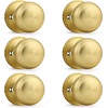 image:imageProbrico Interior Hallway Door Knobs for Hall or Closet Flat Ball Black Passage Door KnobsBrushed Brass